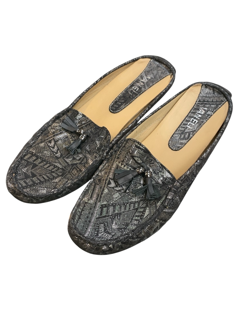 VANELI  Metallic Gray Tassel Slip-On Loafers